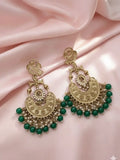 Ishhaara Peacock Shaped Stones And Beads Chandbalis