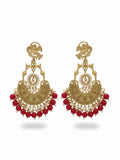 Ishhaara Peacock Shaped Stones And Beads Chandbalis