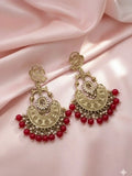 Ishhaara Peacock Shaped Stones And Beads Chandbalis