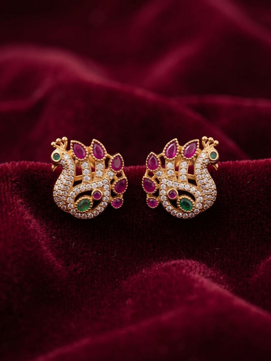 Ishhaara Peacock Stud Earrings