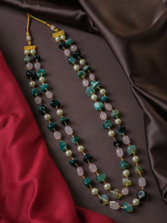 Ishhaara Pearl And Semiprecious Stone Studded Mala