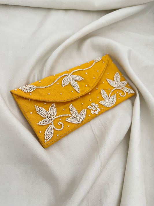 Ishhaara Pearl And Stone Work Envelope Clutches