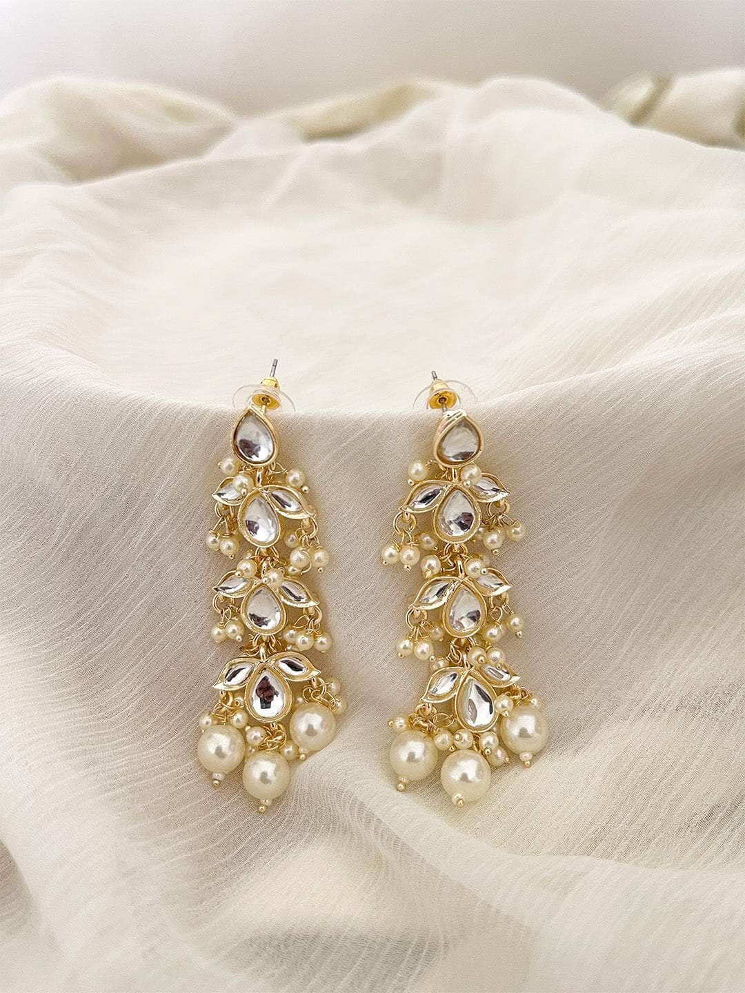 Ishhaara Pearl Beaded Kundan Earrings