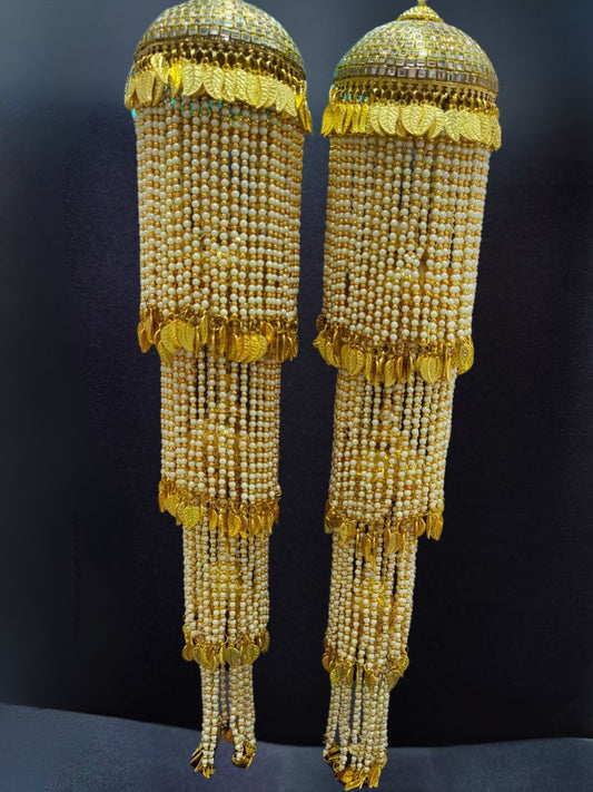 Ishhaara Pearl Chain Studded Traditional Punjabi Wedding Bridal Kaleera