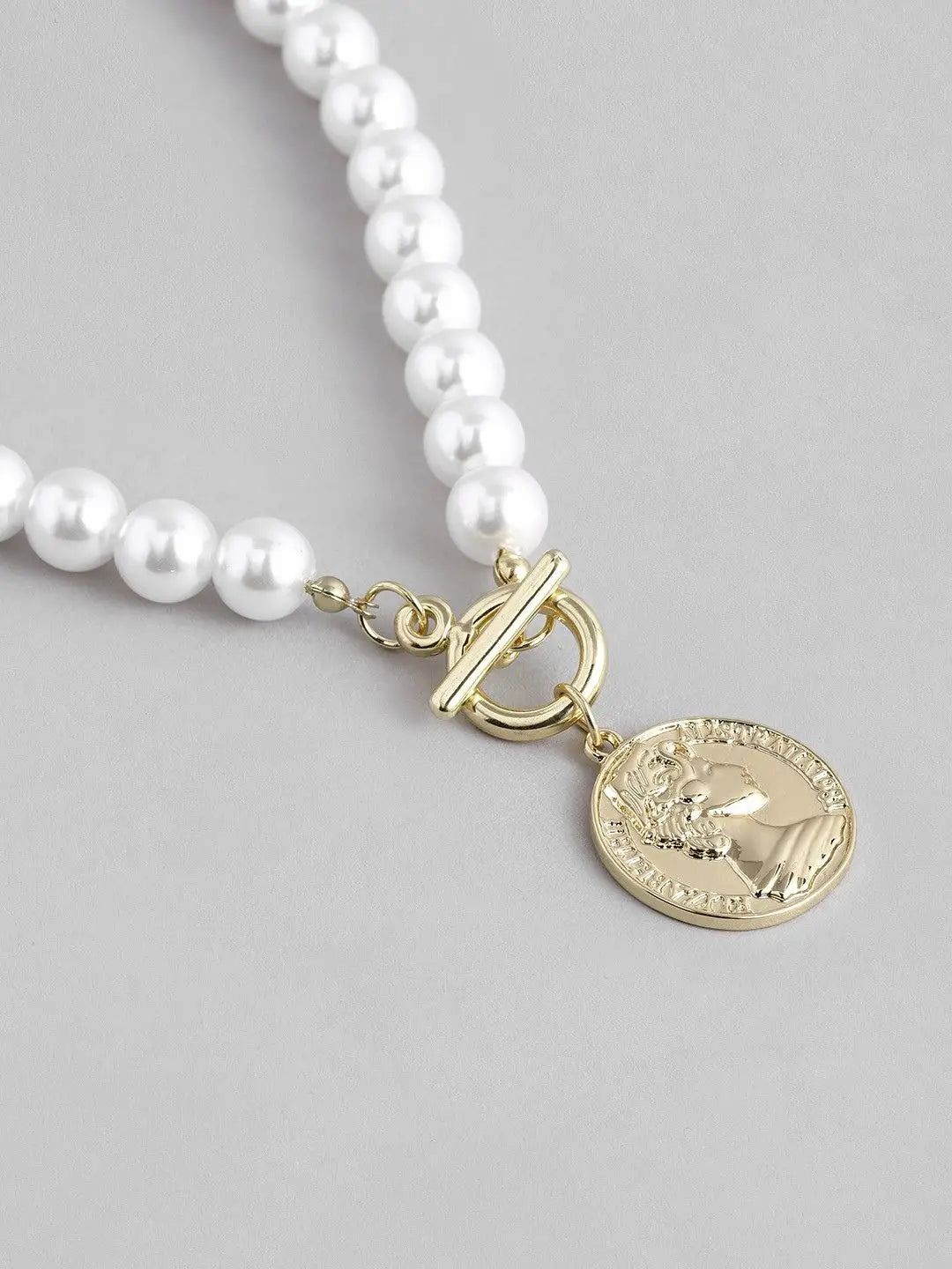 Ishhaara Pearl Coin Pendant Necklace