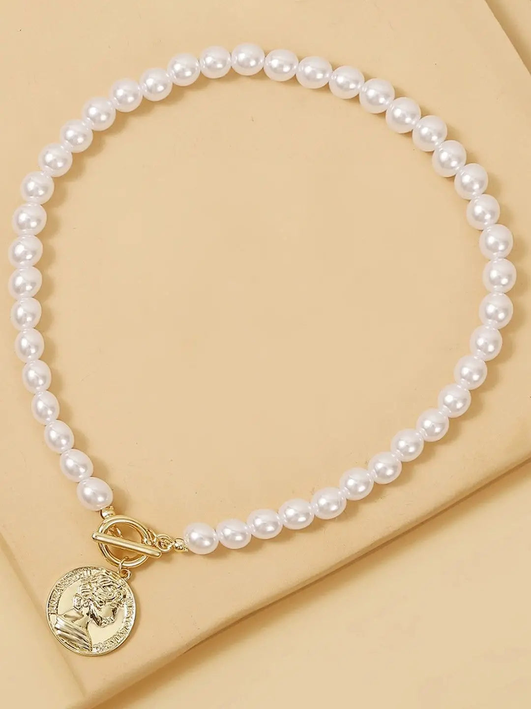 Ishhaara Pearl Coin Pendant Necklace