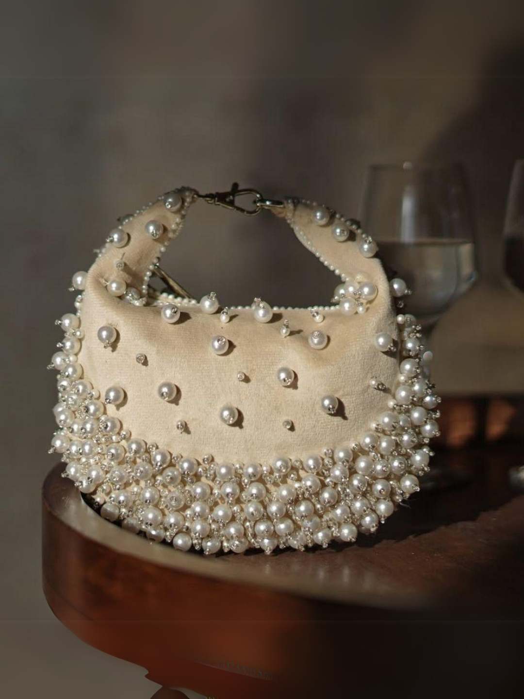 Ishhaara Pearl Crescent Bag