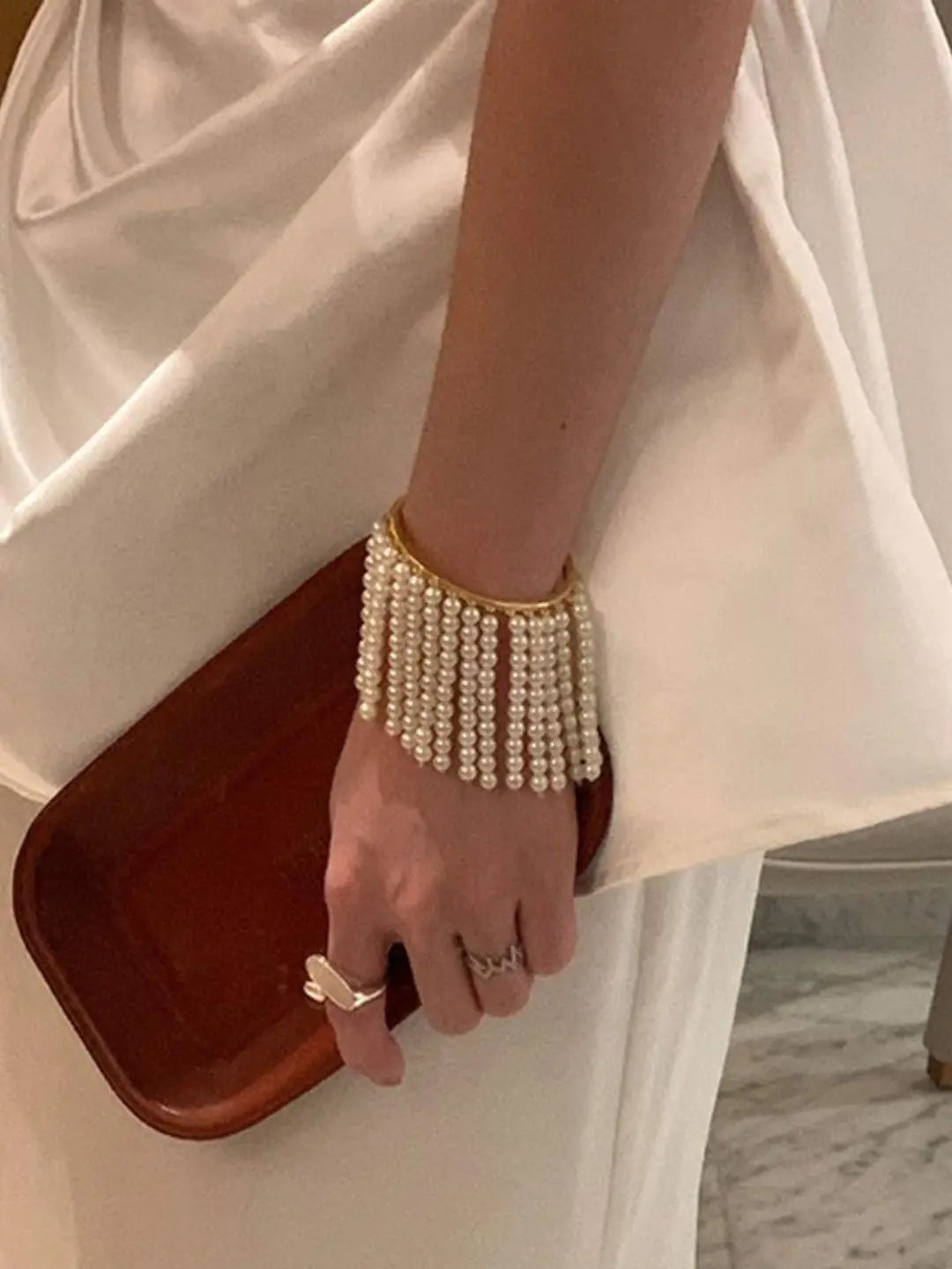 Ishhaara Pearl Fringe Bracelet