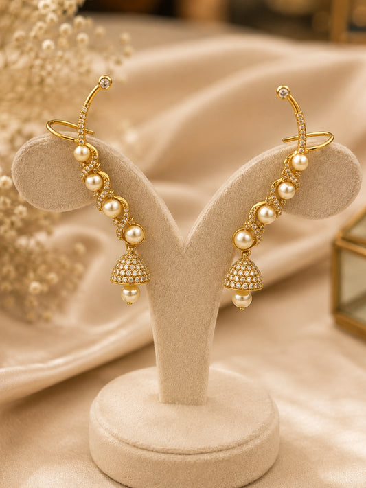 Ishhaara Pearl Jhumka Earcuff Earrings