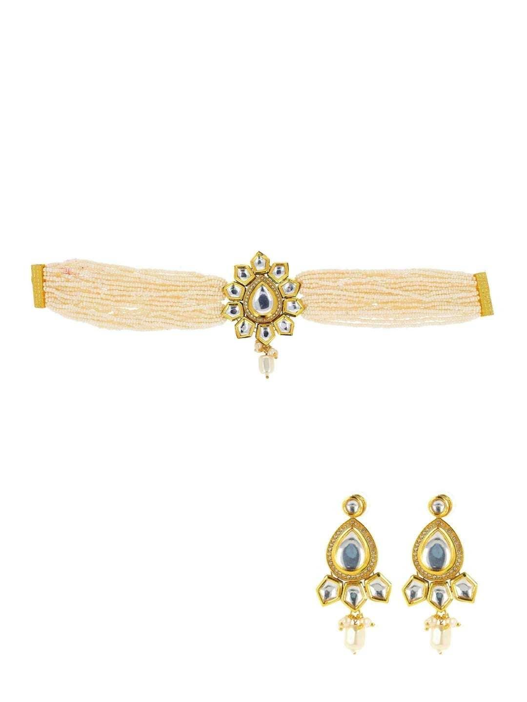 Ishhaara Pearl Kundan Choker Necklace Set