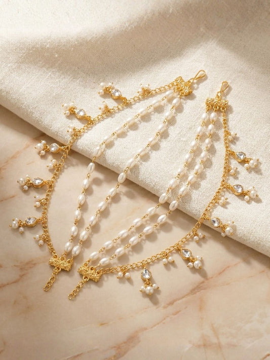 Ishhaara Pearl Latkan Layered Earchains