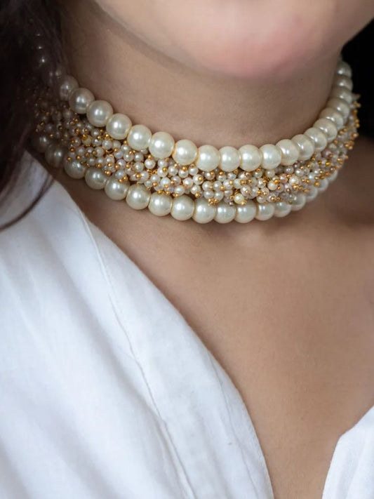 Ishhaara Pearl Layered Choker Necklace