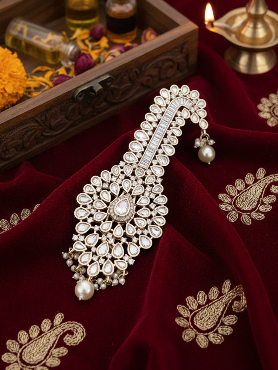 Ishhaara Pearl Polki Designer Kalangi