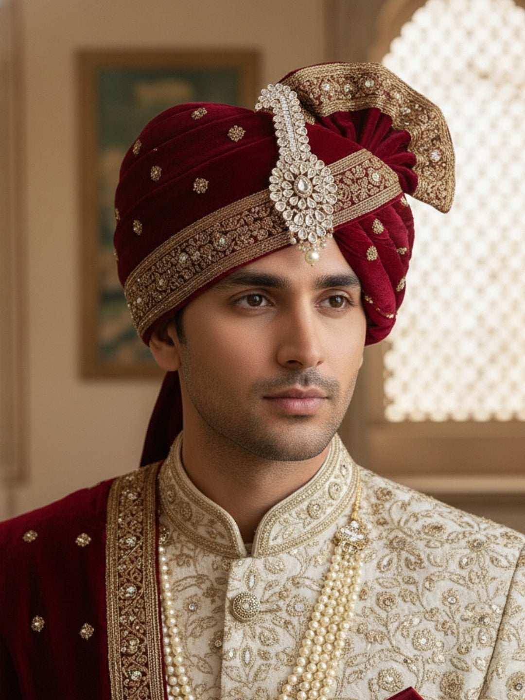 Ishhaara Pearl Polki Designer Kalangi