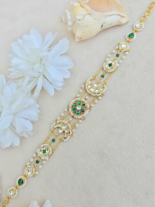 Ishhaara Pearl Stone Mathapatti - handcrafted Indian jewellery