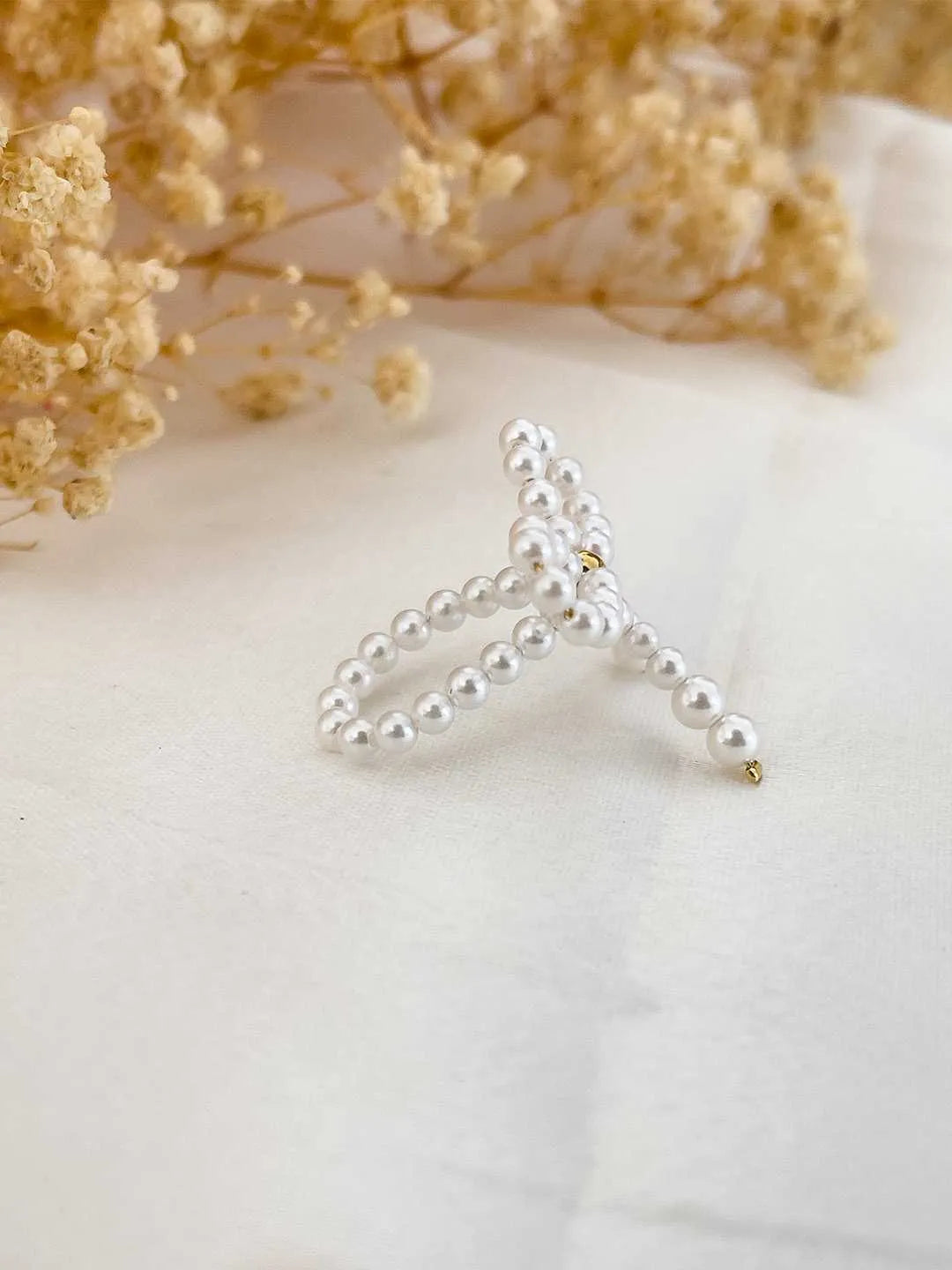 Ishhaara Pearl Studded Bow Ring