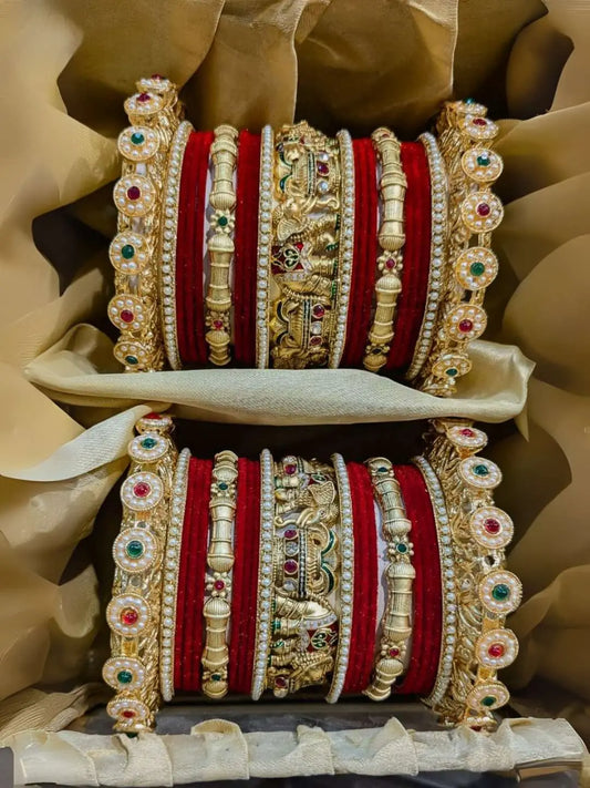 Ishhaara Pearl Studded Rajwadi Bridal Bangles