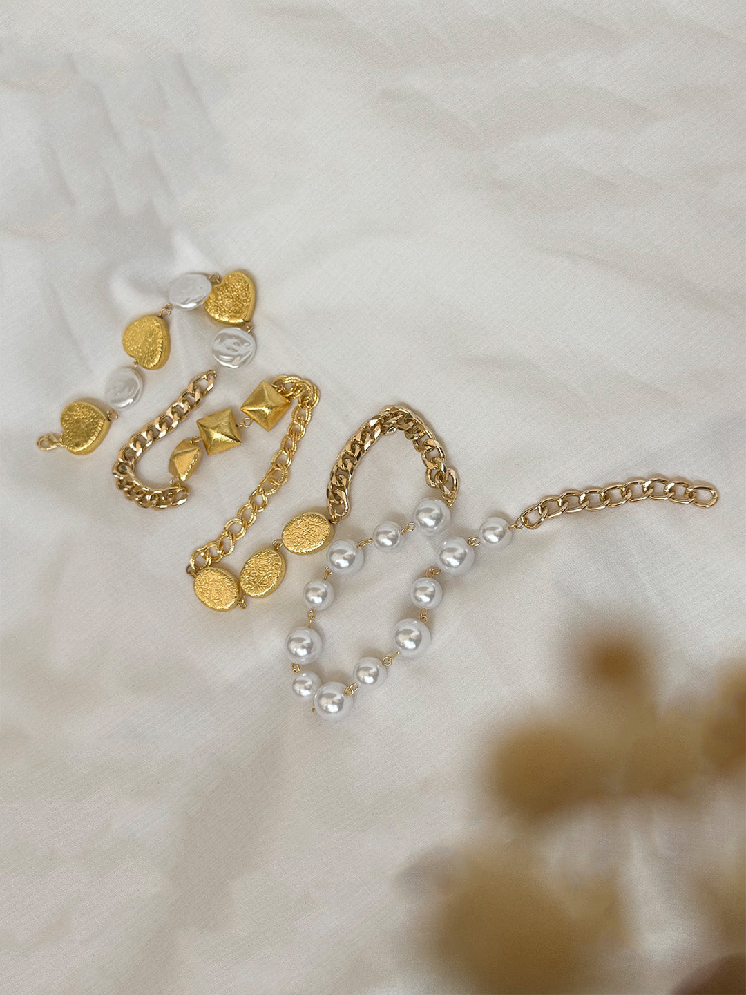 Ishhaara Pearl Studded Wrap Around Bracelet