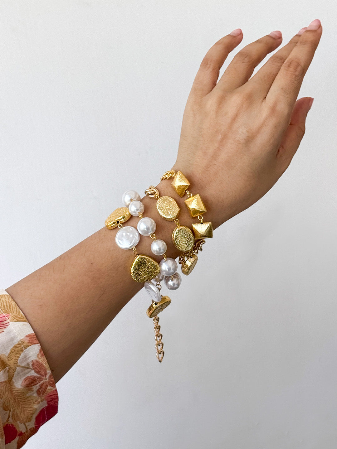 Ishhaara Pearl Studded Wrap Around Bracelet