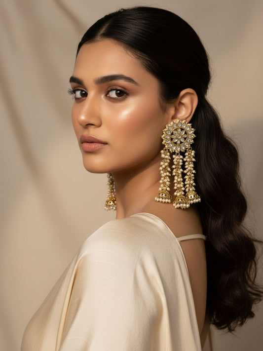 Ishhaara Pearl Tassels Mini Jhumki Earrings