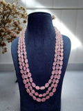 Ishhaara Pink 3 Layered Beads Necklace