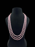 Ishhaara Pink 3 Line Pearl Mala Necklace