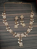 Ishhaara Pink American Diamond Necklace Set With Earrings