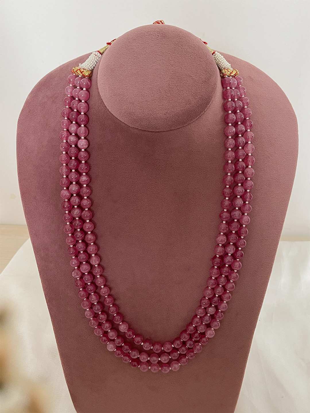 Ishhaara Pink Beads Beaded Layered Necklace