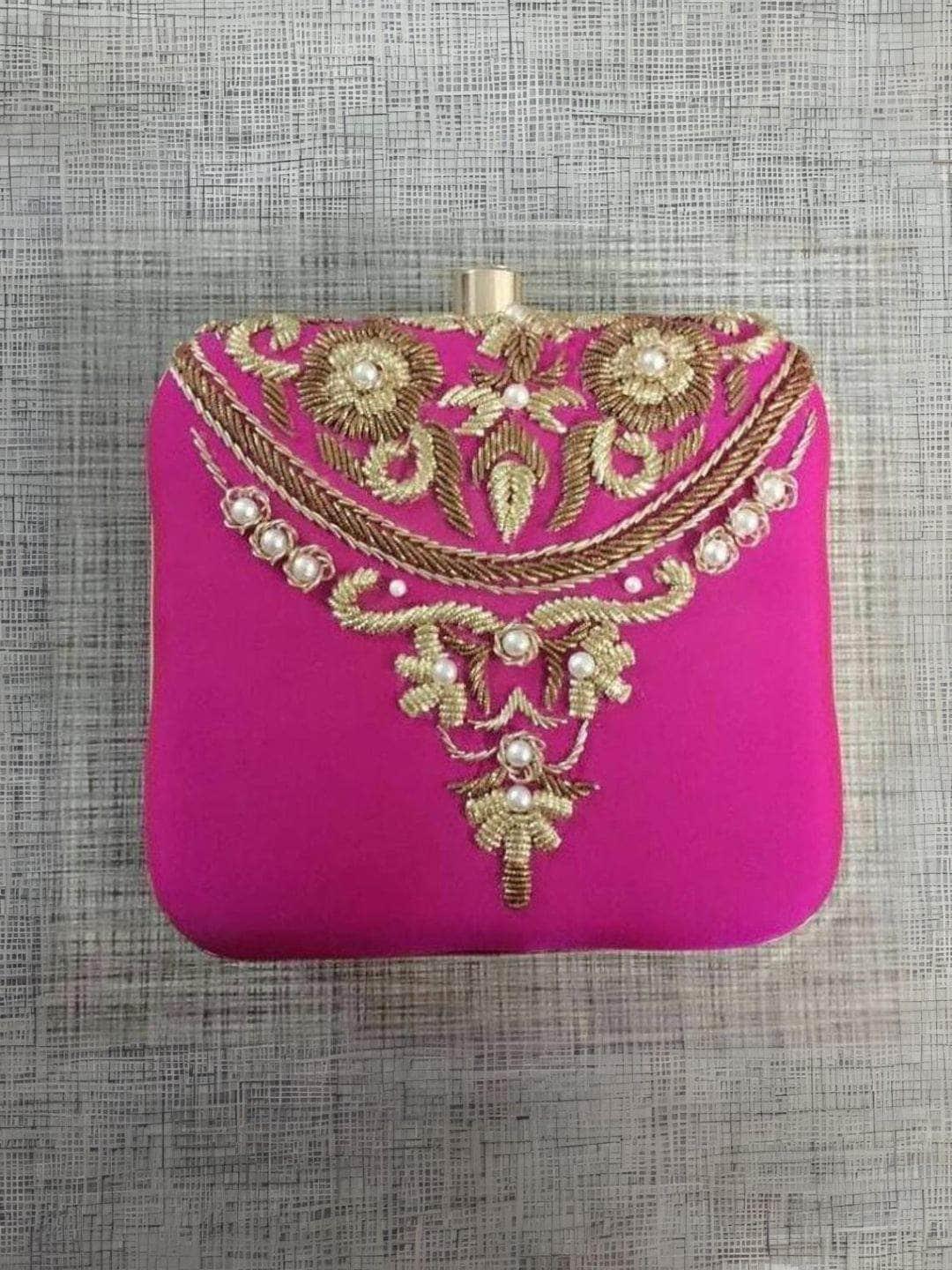 Ishhaara Pink Bridal Clutches