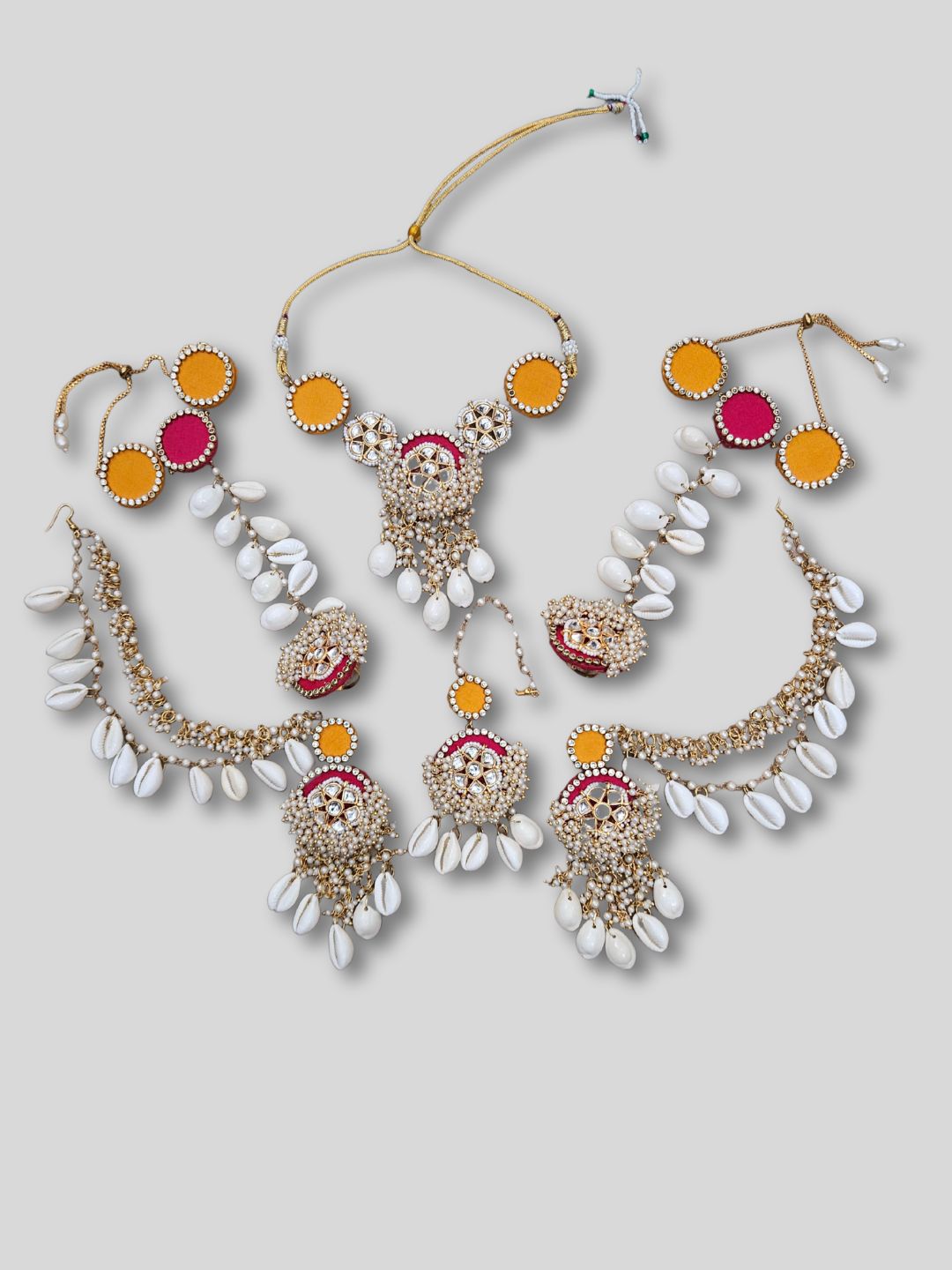 Ishhaara Pink Bridal Haldi Jewellery