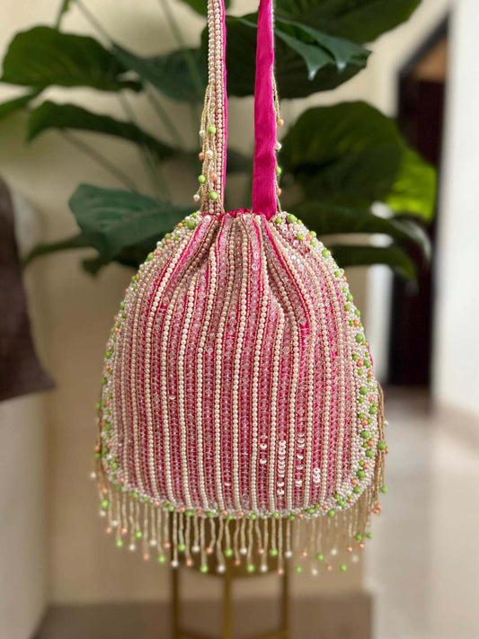 Ishhaara Pink Brocade Potli