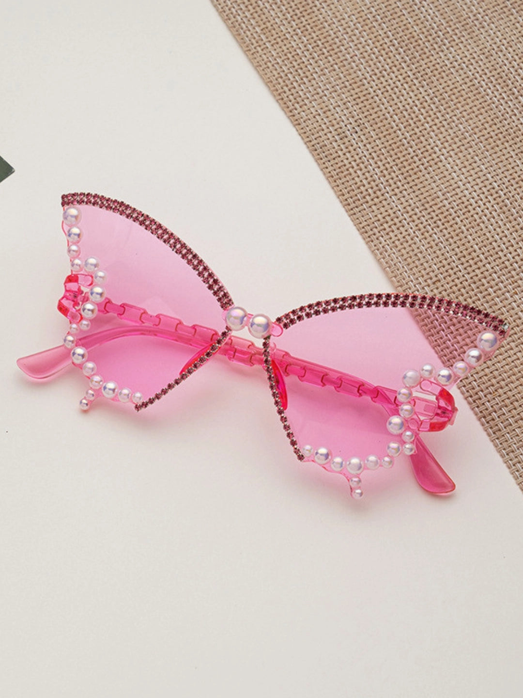 Ishhaara Pink Butterfly Sunglasses