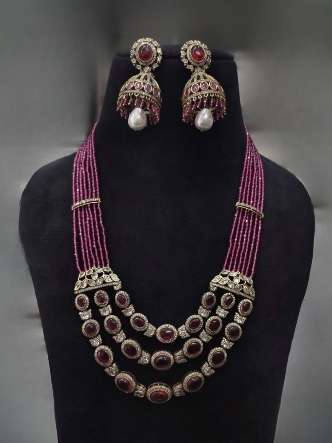 Ishhaara Pink Classic Multi Layered Pearl Mala