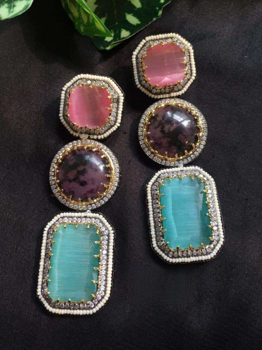 Ishhaara Color Bomb Stone Earrings