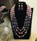 Ishhaara Pink Colored Beads Layered Necklace