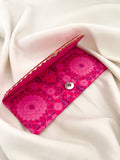 Ishhaara Pink Colored Dulha Dulhan Embedded Fabric Envelope Clutches