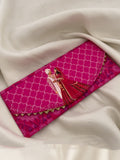 Ishhaara Pink Colored Dulha Dulhan Embedded Fabric Envelope Clutches