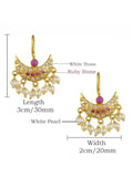 Ishhaara Pink Colour Chandrakor Styled Bugadi Earrings