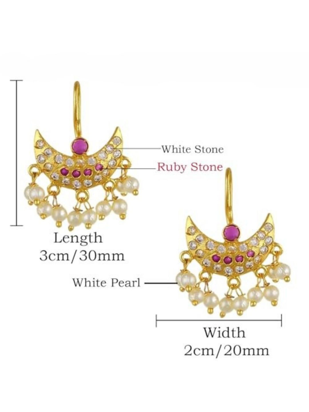 Ishhaara Pink Colour Chandrakor Styled Bugadi Earrings