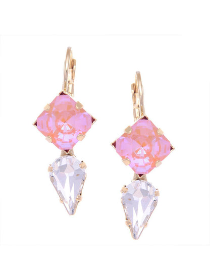 Ishhaara Crystal Bullet Earrings Pink