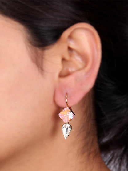 Ishhaara Crystal Bullet Earrings Pink