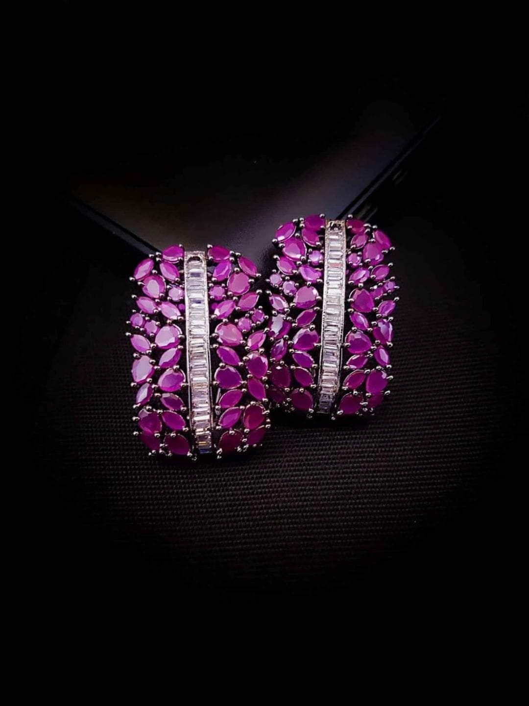 Ishhaara Pink Crystal Drop Earrings