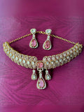 Ishhaara Pink Designer Doublet Necklace With Earings