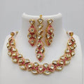 Ishhaara Pink Diamond Cut Meena Necklace Set