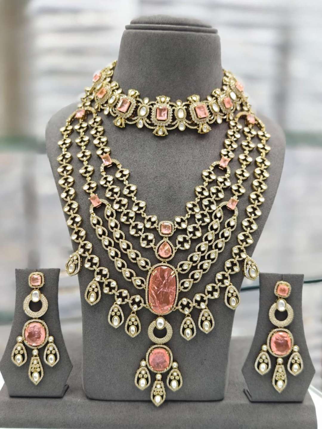 Ishhaara Pink Diljit Dosanjh Inspired Layered Necklace