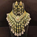 Ishhaara Pink Drop Stone Diya Tassel Necklace Set