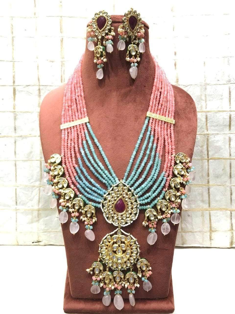 Ishhaara PINK Dual Pendant Necklace