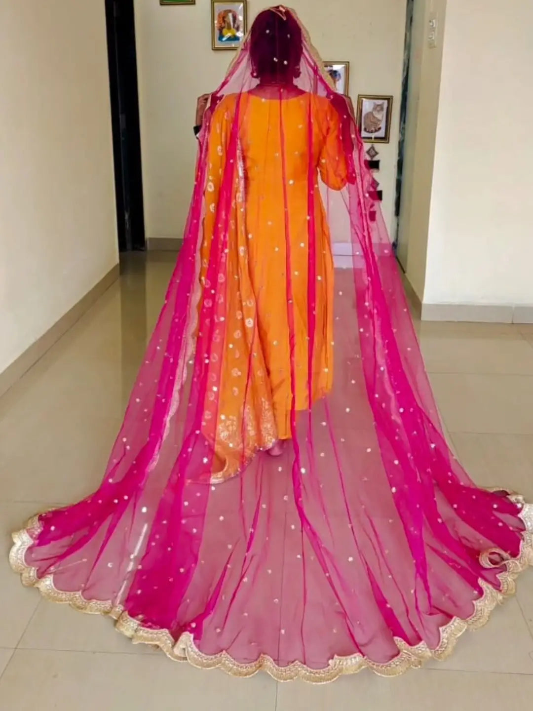 Ishhaara Four Kali Two Meter Long Bridal Head Dupattaa