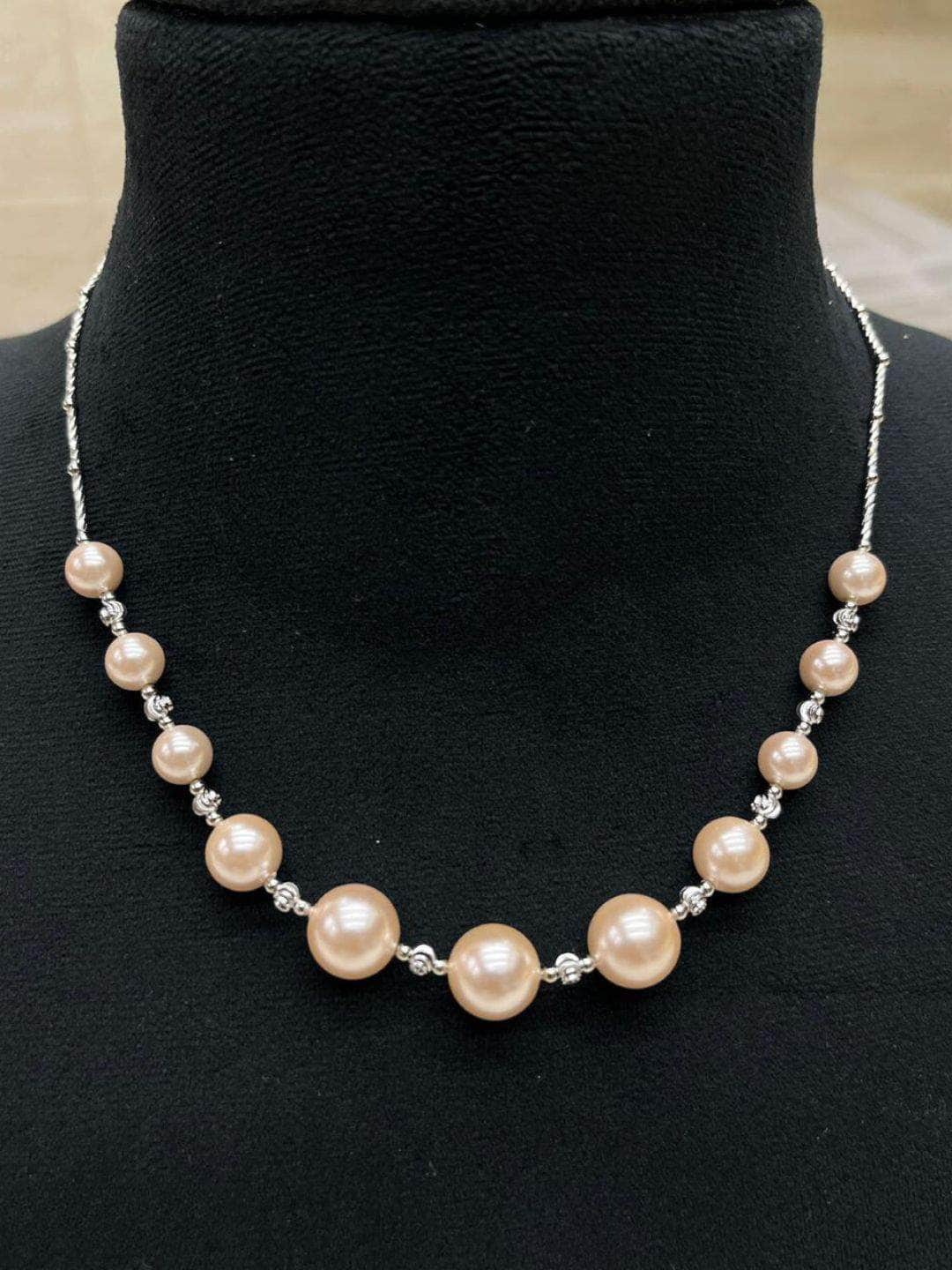 Ishhaara Pink Fresh Water Pearls Short Necklace