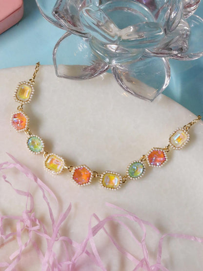 Ishhaara Geometric Drop Necklace Rouge